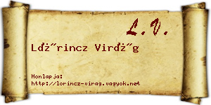 Lőrincz Virág névjegykártya